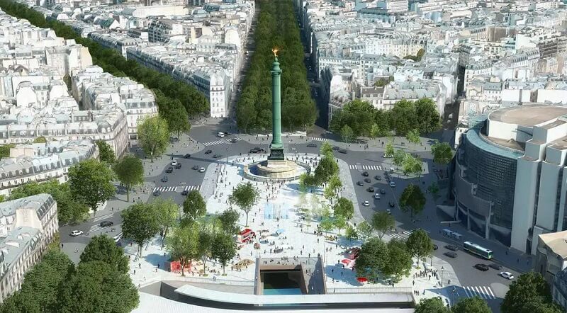 Étude de structure de la place de la Bastille à Paris